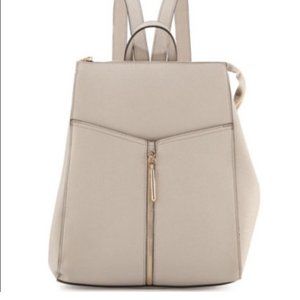 Neiman Marcus Faux-Leather Zip-Top Backpack